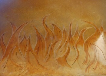 Custom flame design painted on a wall for a client in the local area. Decorative flame design painted on a wall for a custom project.