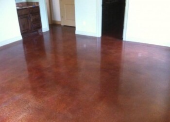 Finished polished concrete floor in a home in Ephrata, Washington. Polished concrete floor in a residential living space.